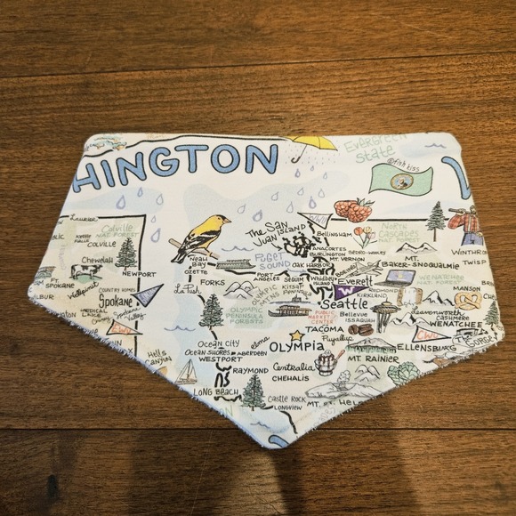 Fish-Kiss Other - FishKiss State of Washington Bandana Bib Pima Cotton Baby Bib Fish Kiss Brand
